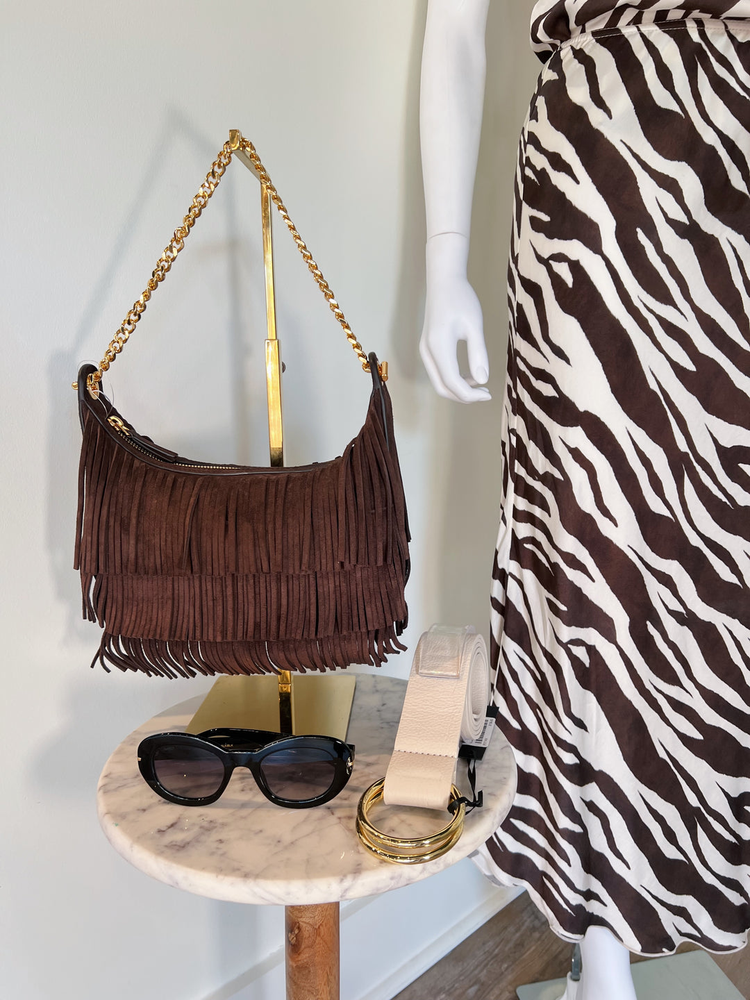 Fringe Fortune Shoulder Bag in Espresso