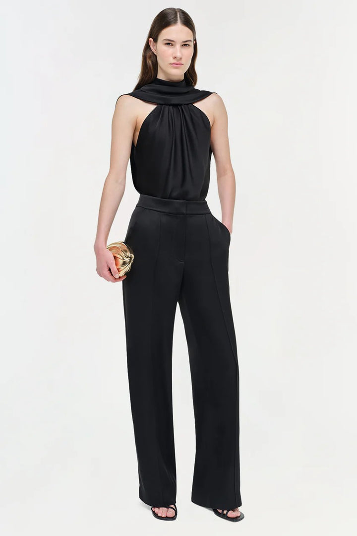 Scarlett Satin Cape Top in Black