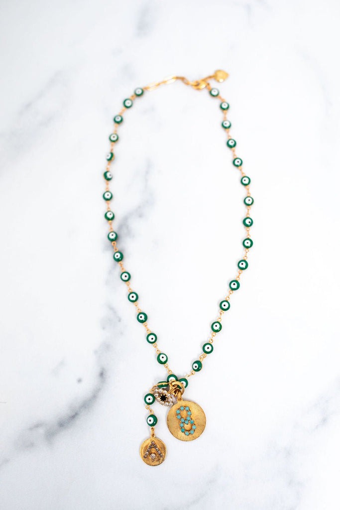 Galia Necklace in Green