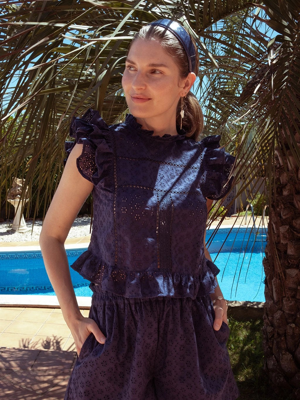 Sasha Top in Navy Blue