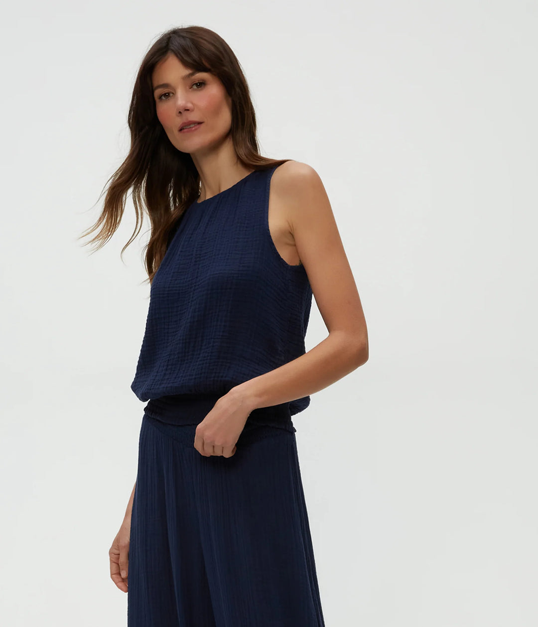Janelle Tie Neck Tank in Nocturnal