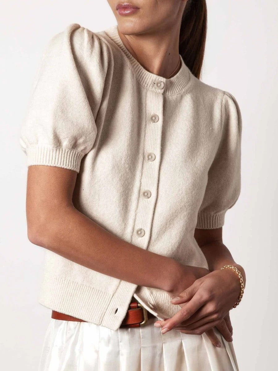 The Havana Cardigan in Oatmeal Melange