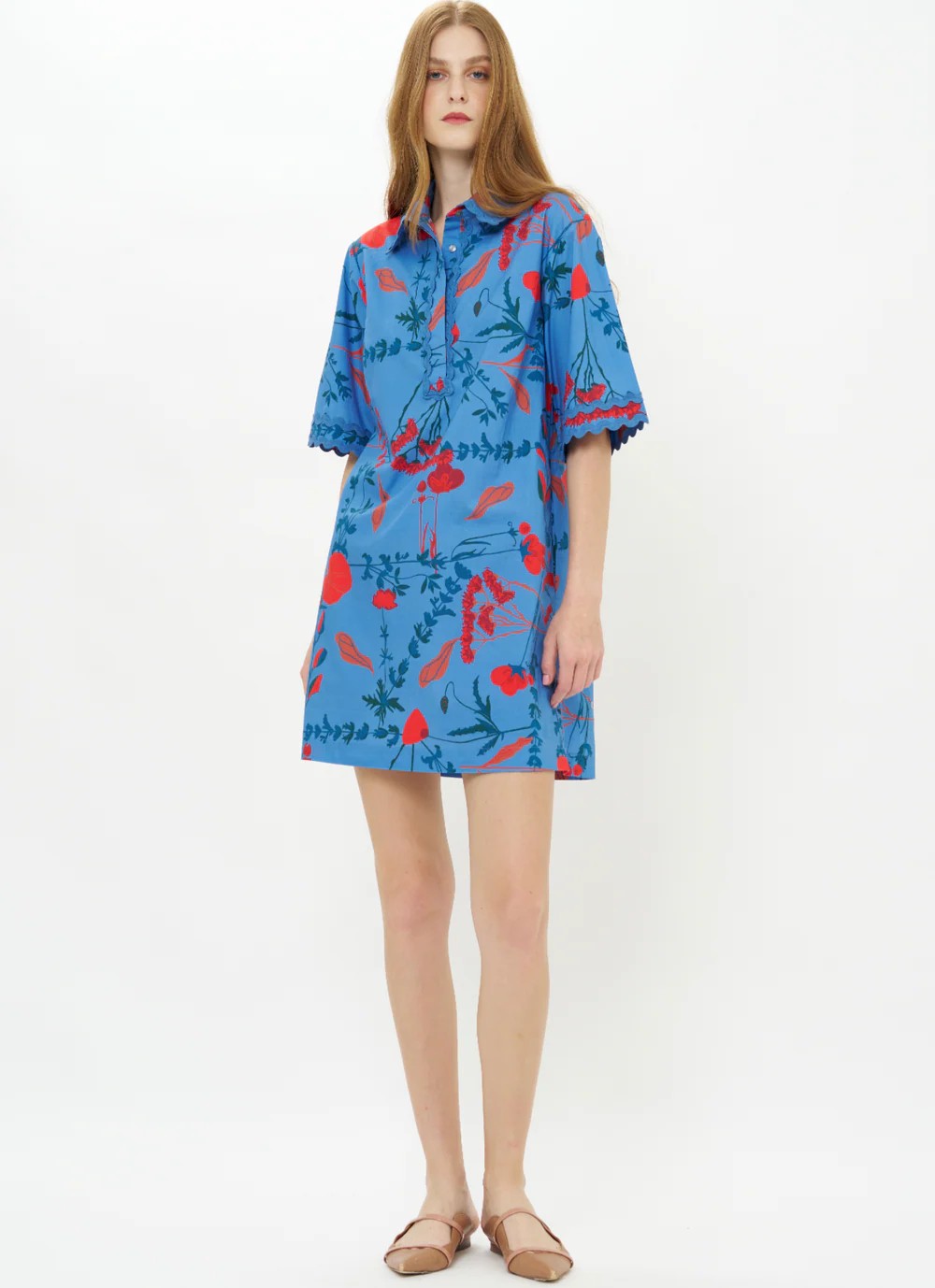Collared Shirt Dress Mini in Bartram Blue