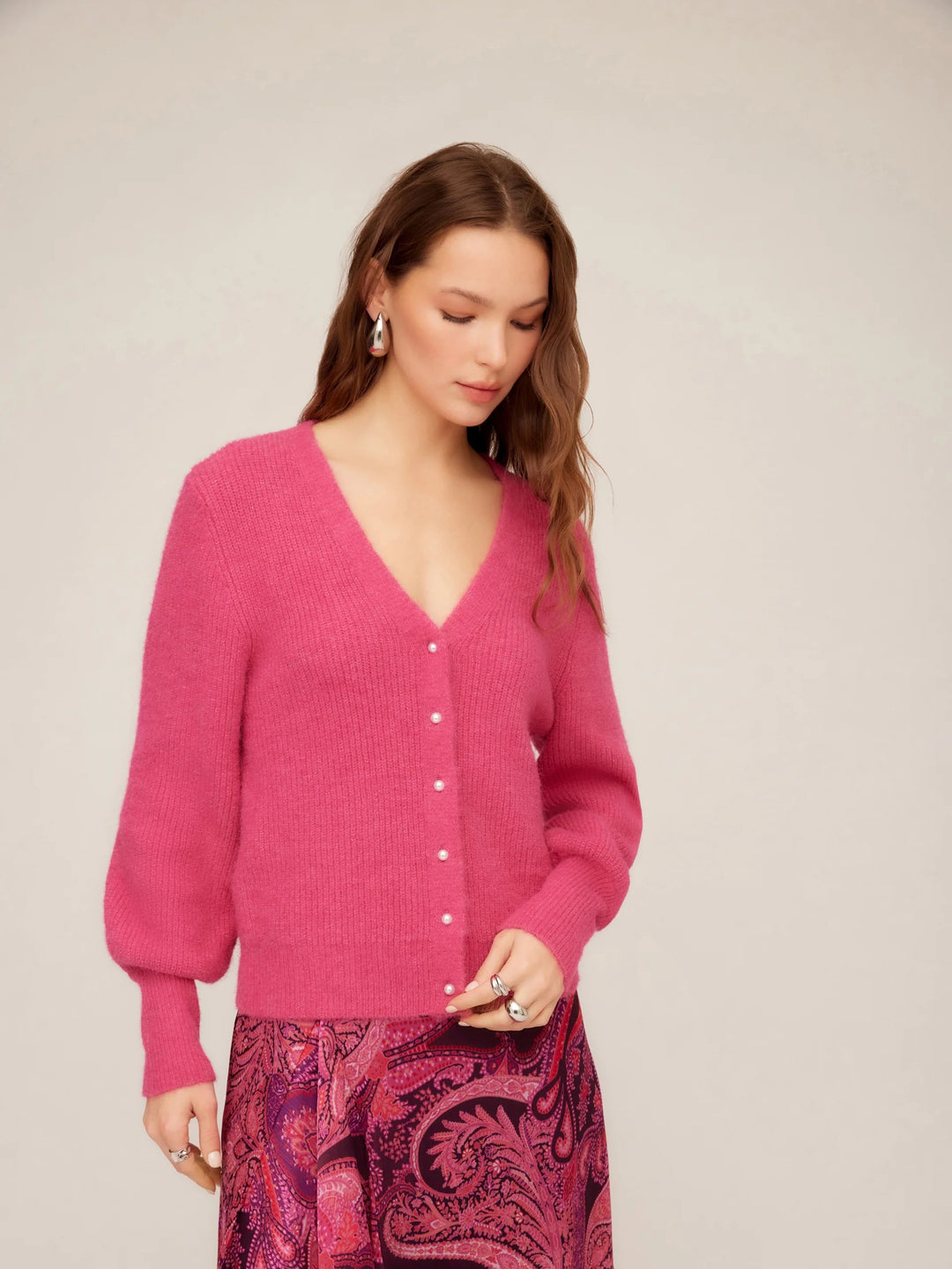 Kennedy Cardigan in Hot Pink