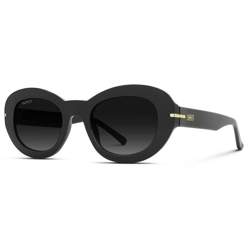 Calista- Round Sunglasses in Black