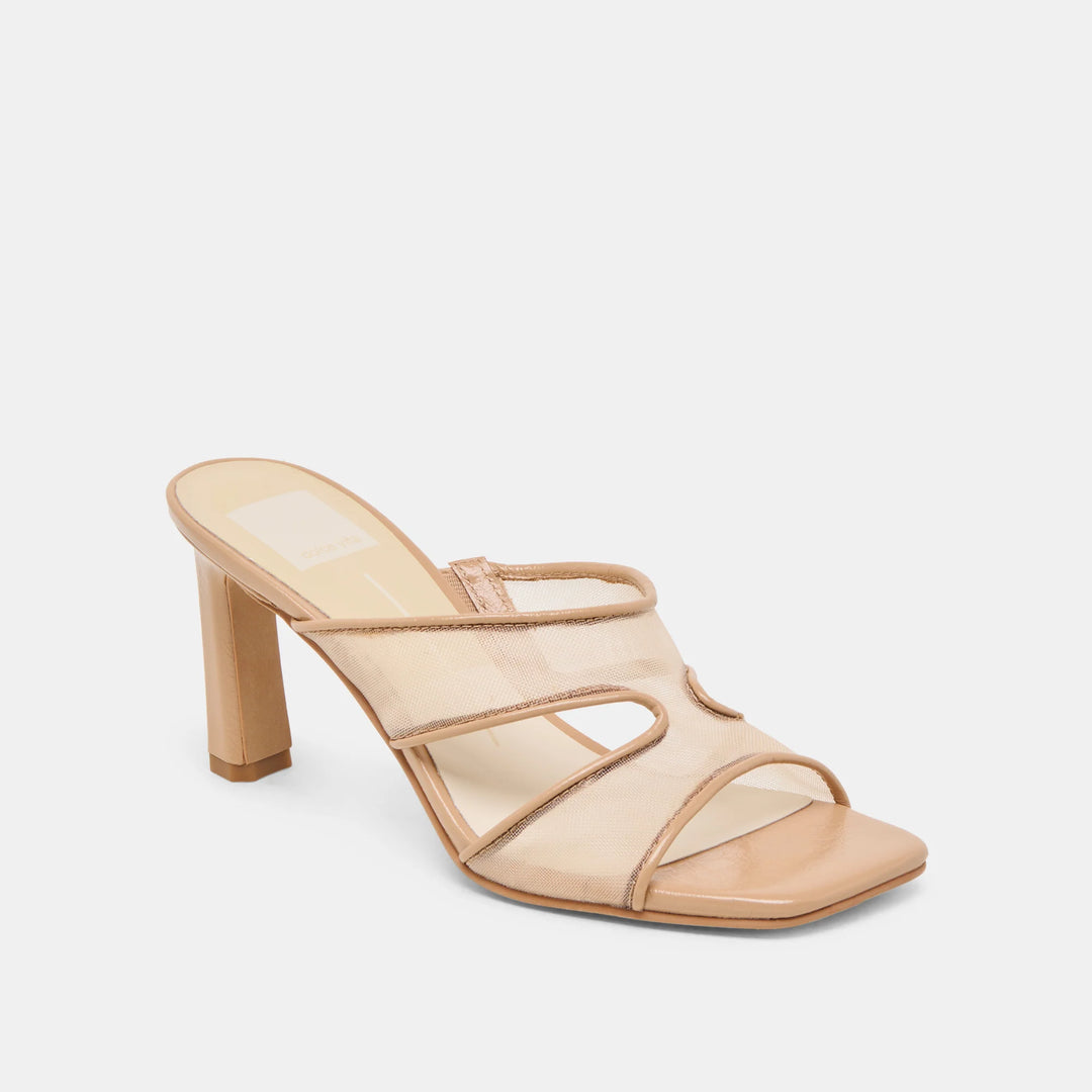 Gitel Heels in Light Tan Mesh