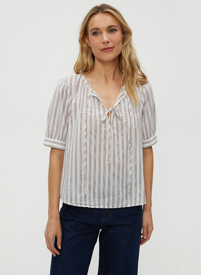 Fawn Femme Sleeve Top in Espresso Combo
