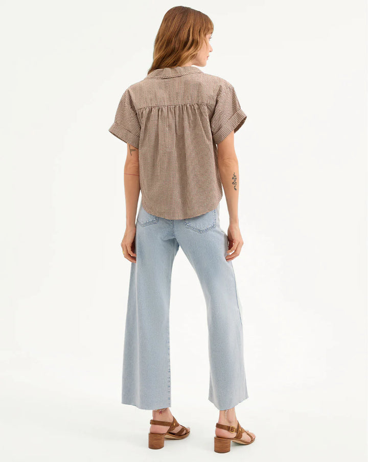 Ilene Gingham Button Down Top