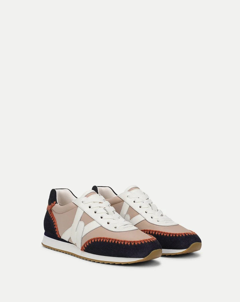 Penrose Whipstitch Sneaker in Sand/Navy