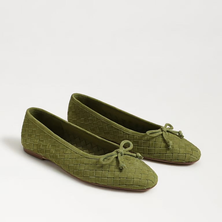 Ruthie Woven Ballet Flat in Olive