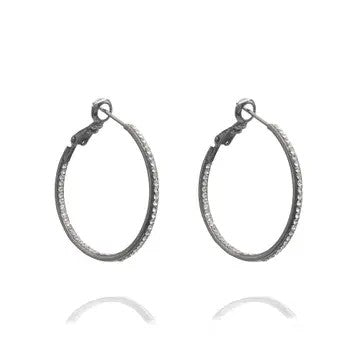 Small Diamond Hoop in Silver