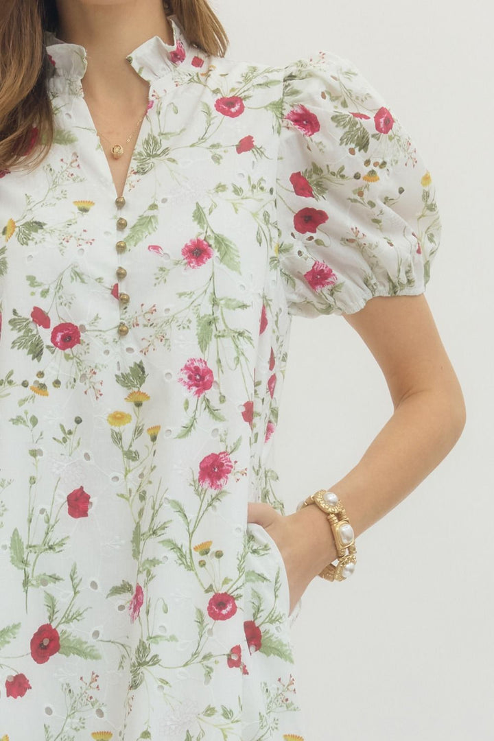 Wildflower Eyelet Midi Dress