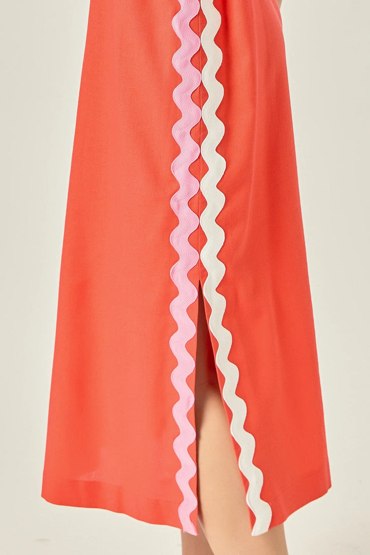 Sleeveless Ric Rac Midi Dress