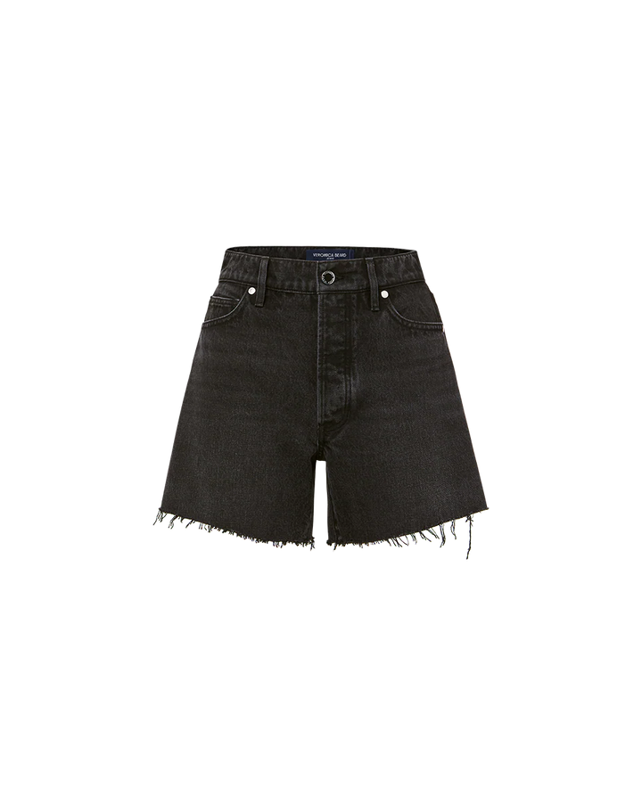 Ellis Mid Rise Denim Short in Washed Onyx