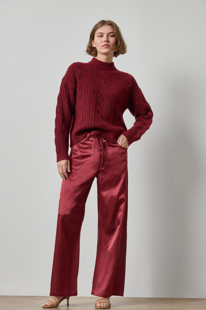 Slub woven Pant in Cabernet