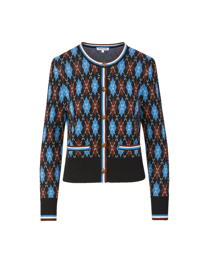 Sylvane Argyle Cardigan in Black Multi