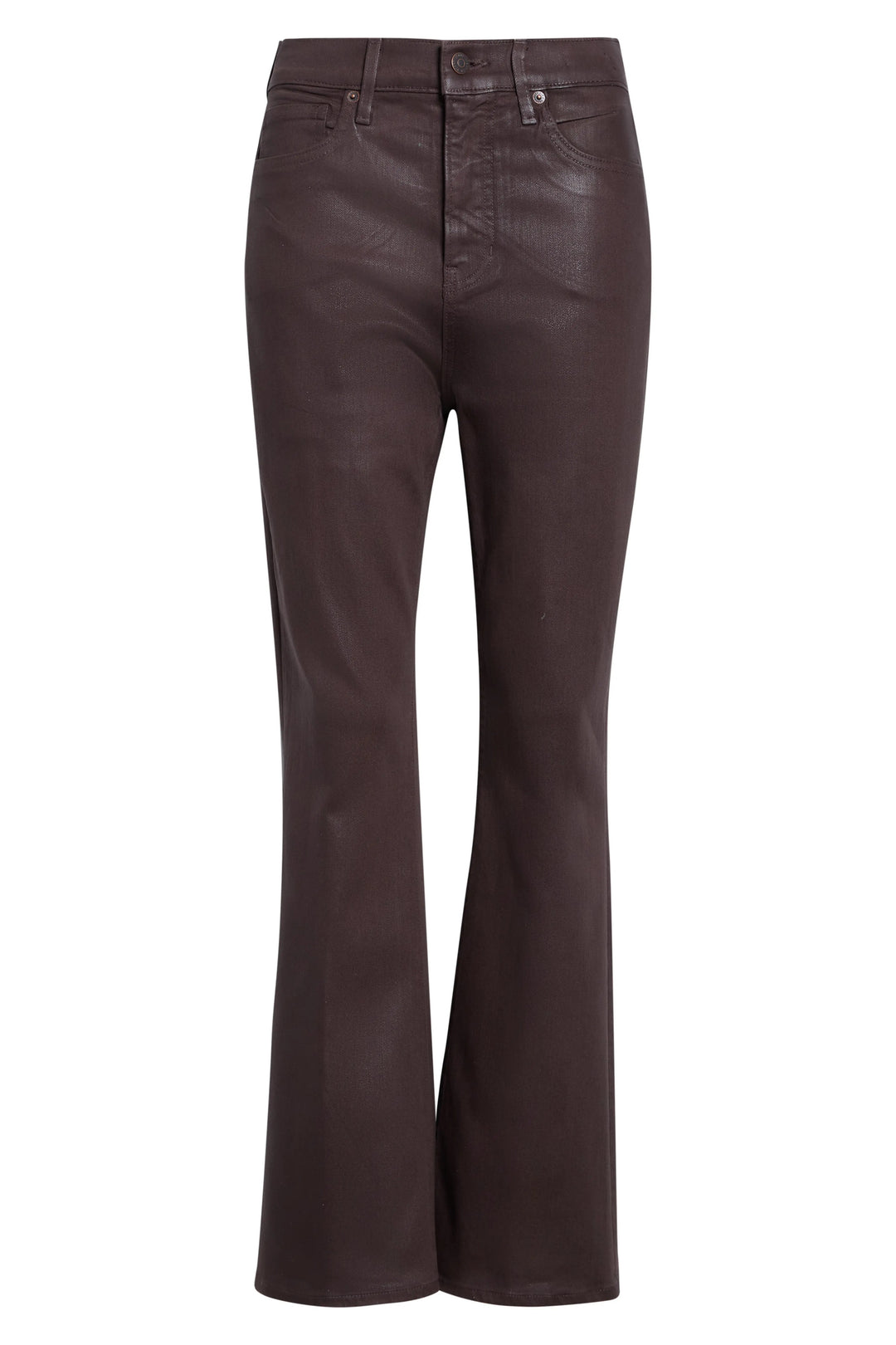 Carson Coated High Waist Jeans in Espresso