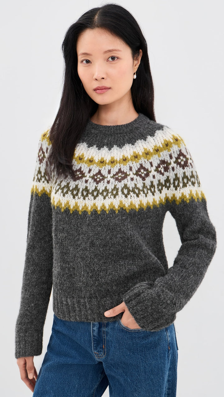 Edith Alpaca Sweater in Fair Isle