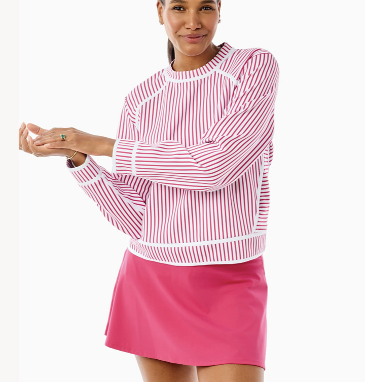 Scuba Light Bainbridge Crewneck in Berry Stripe
