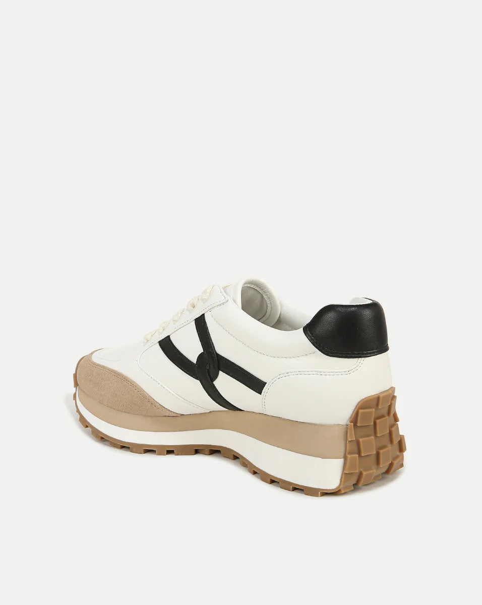 Valentina Sneaker in Coconut/Black - Leather/Suede