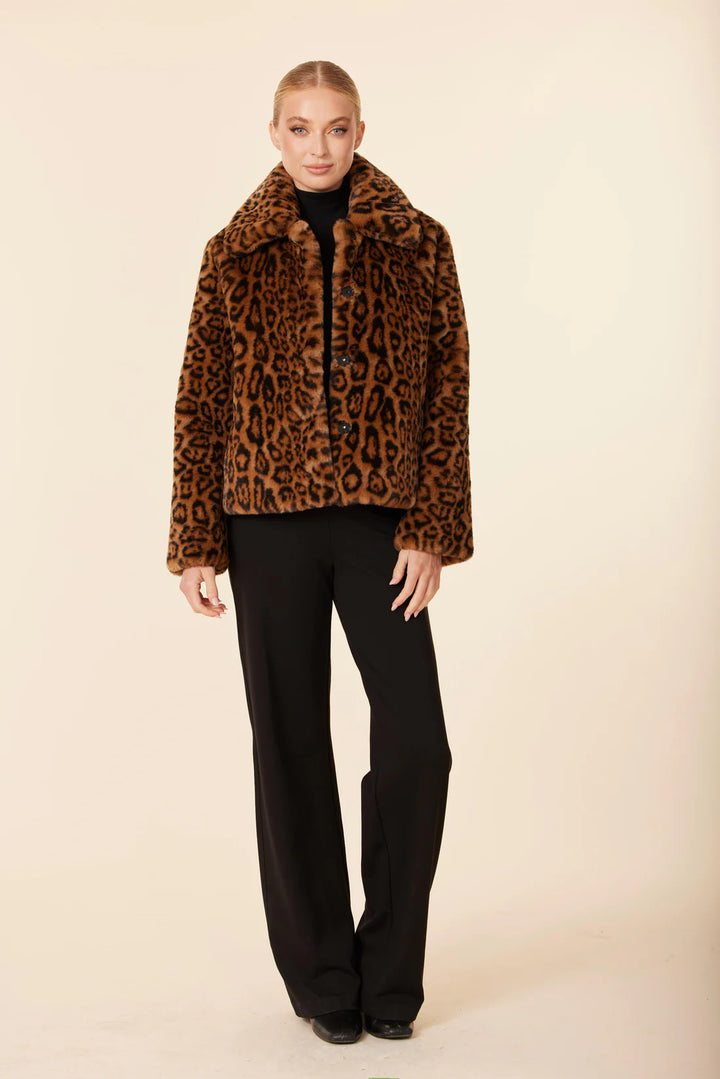 Faux Fur Jacket in Leopard