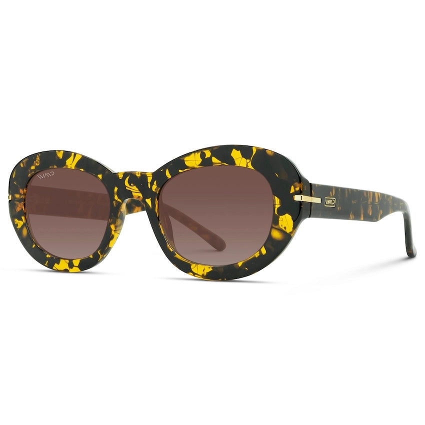 Calista - Women's Round Sunglasses in Burnt Umber Tortoise / Brown Gradient Lens