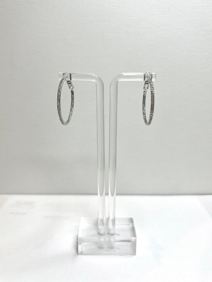 Small Diamond Hoop in Silver