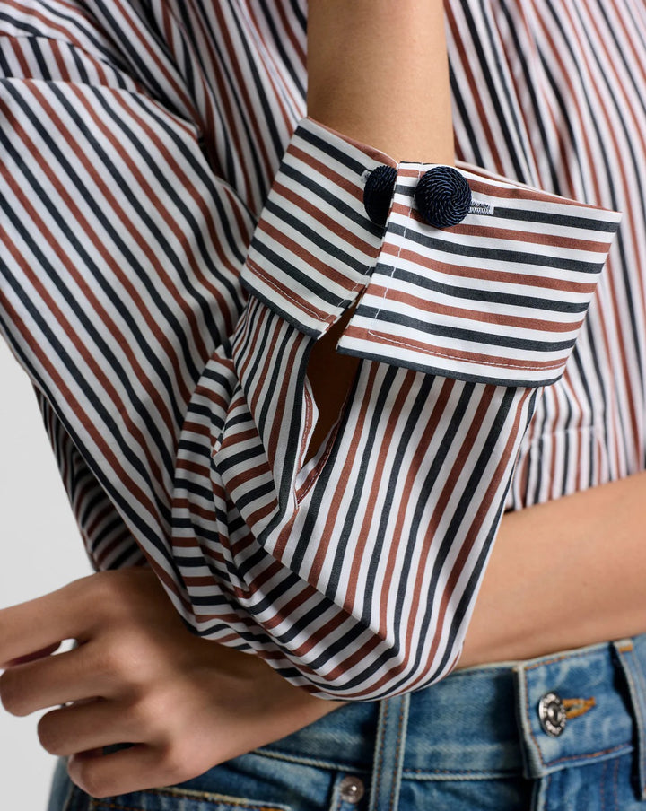 Draymond Striped Cuff-Sleeve Shirt