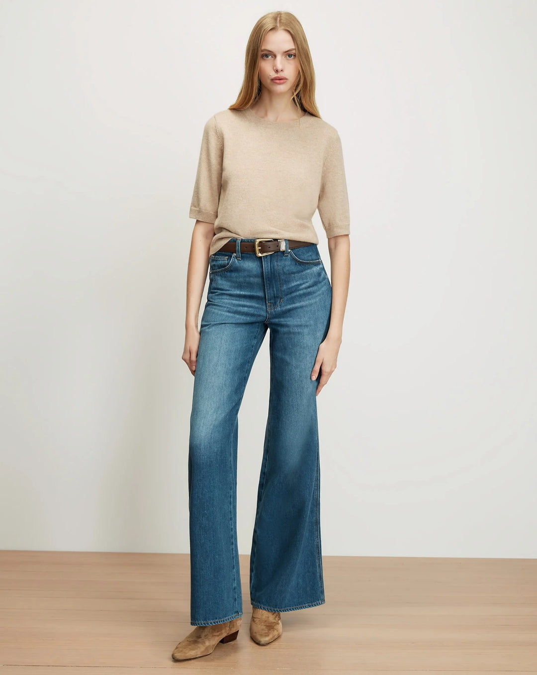 Kasey Wide-Leg Jean in Bright Blue Denim