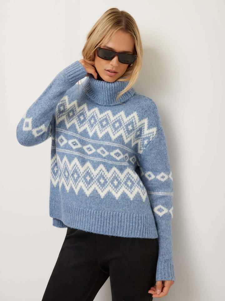 Esther Jacquard Sweater in Blue