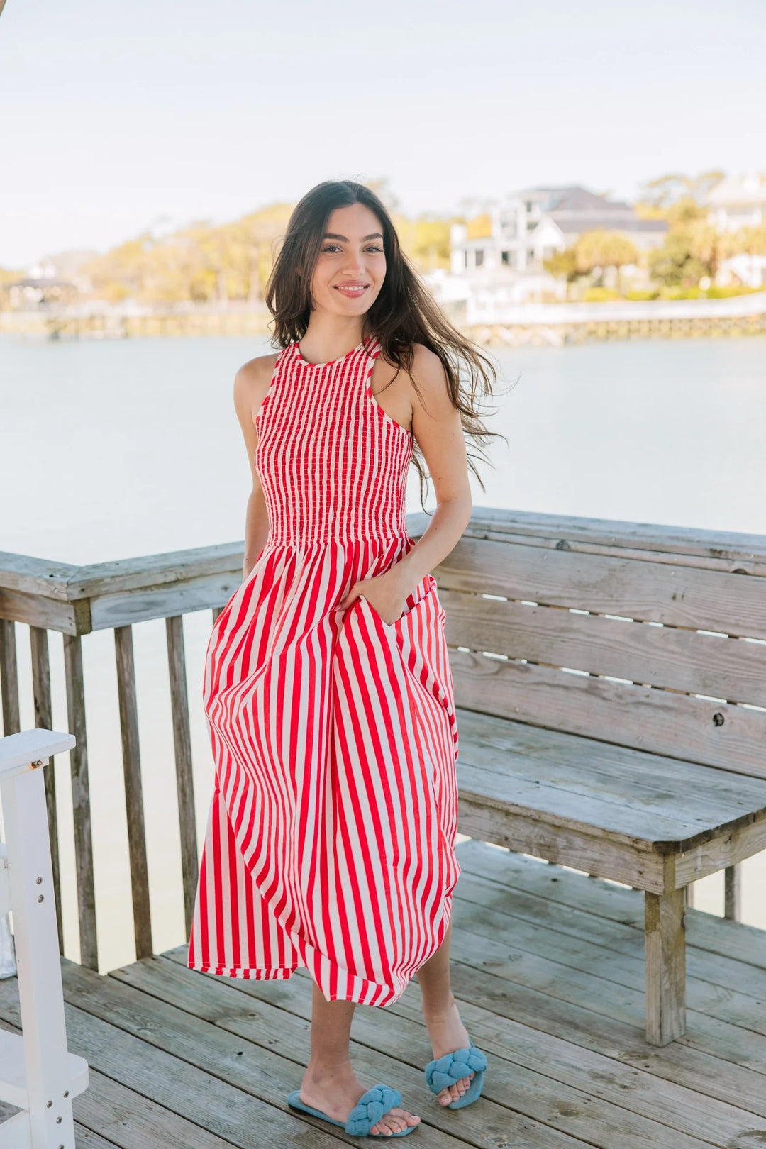 Stroll Dress I Red Stripes