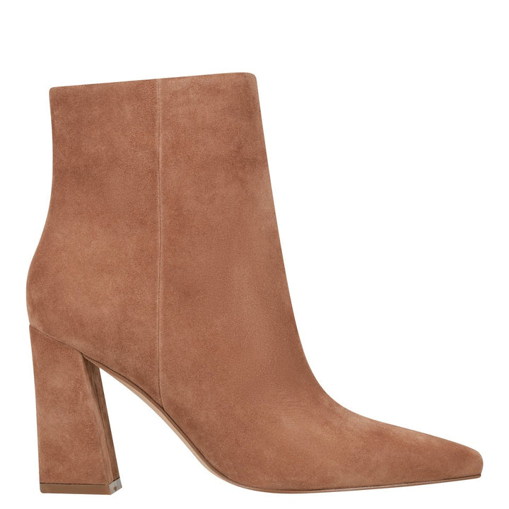 Yanara heeled bootie in natural suede