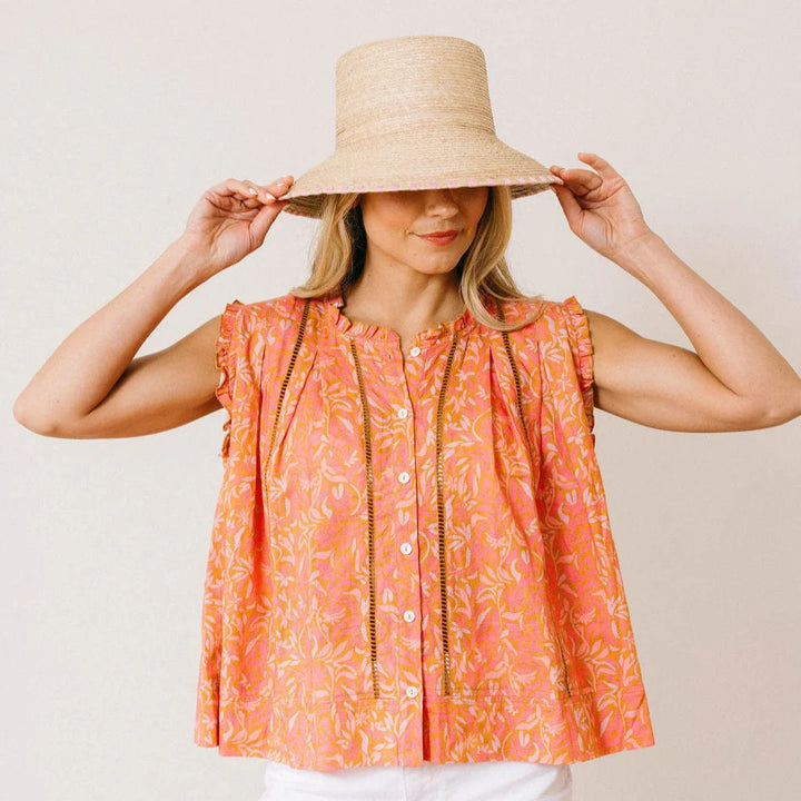 Pink Folk Floral Augustine Top
