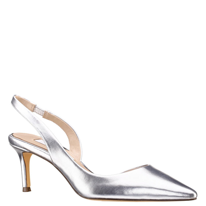 Silver Slingback Pump