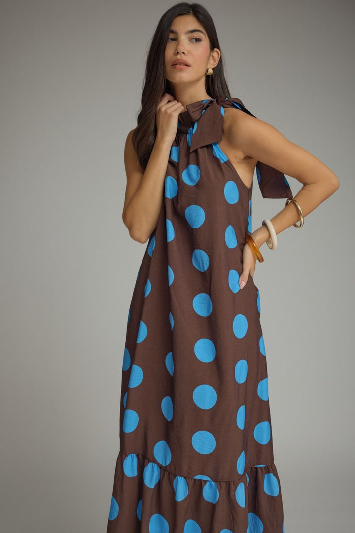 Polka Dot Halter Maxi