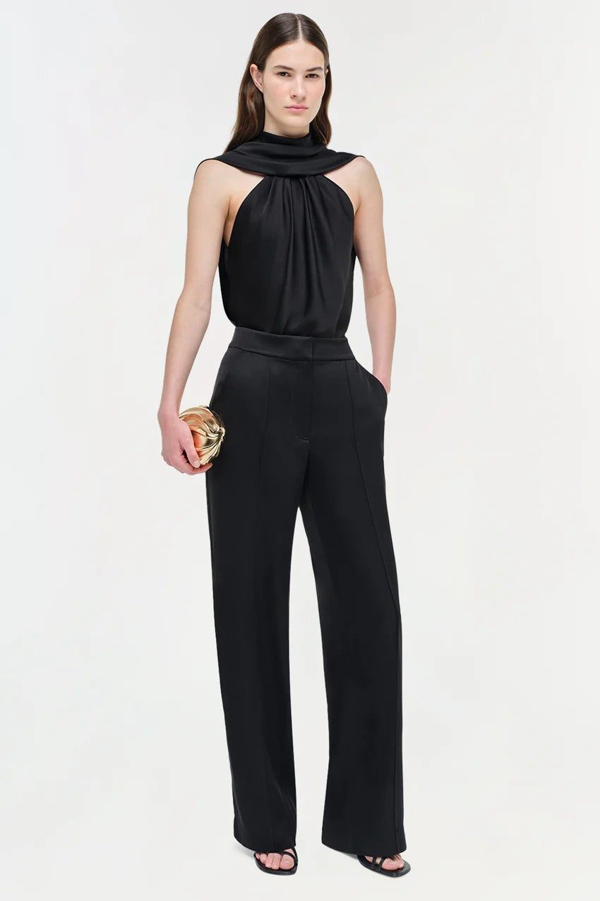 Scarlett Satin Cape Top in Black