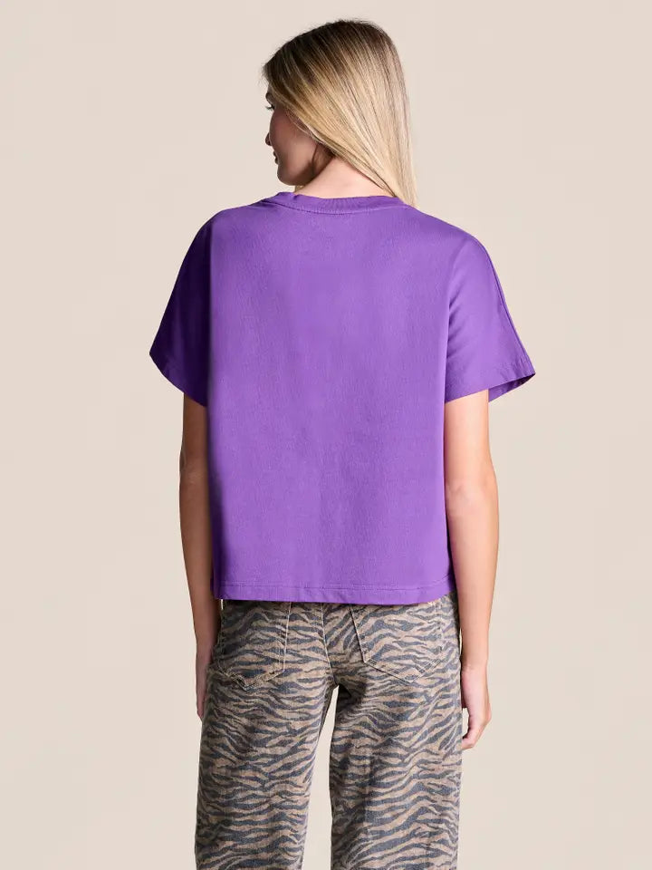 LSU Rhinestone Tee in Purple