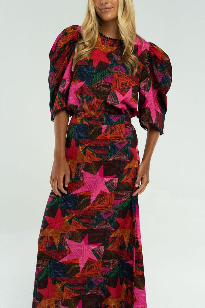 Isla Blouse in Pink Multi