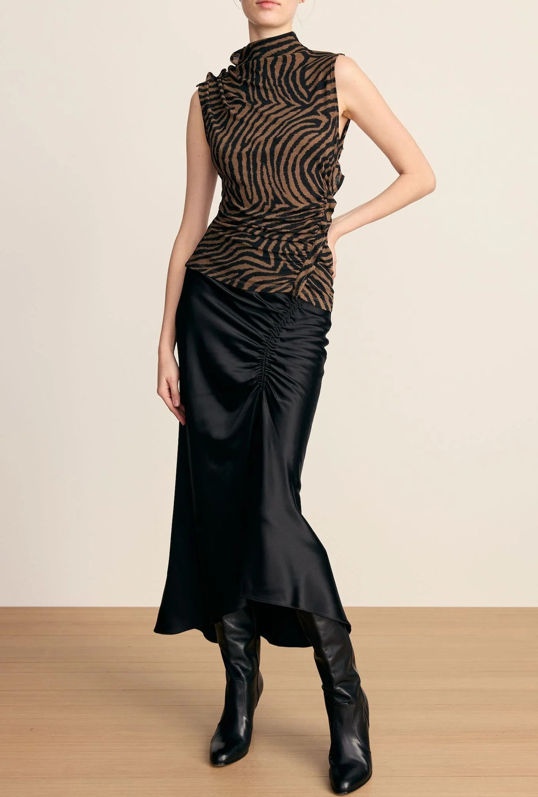 Briana Ruched Tiger Top