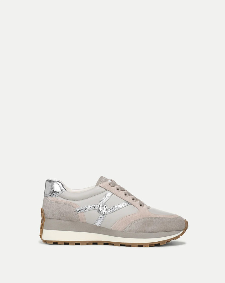 Valentina Suede Sneaker Grey with Metallic Details
