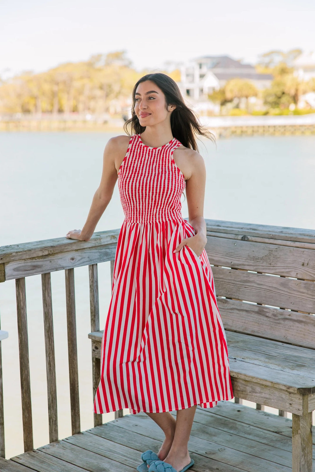 Stroll Dress I Red Stripes