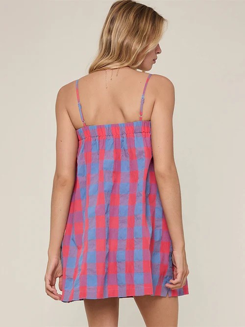 Cherry X Blue Plaid Cami Mini