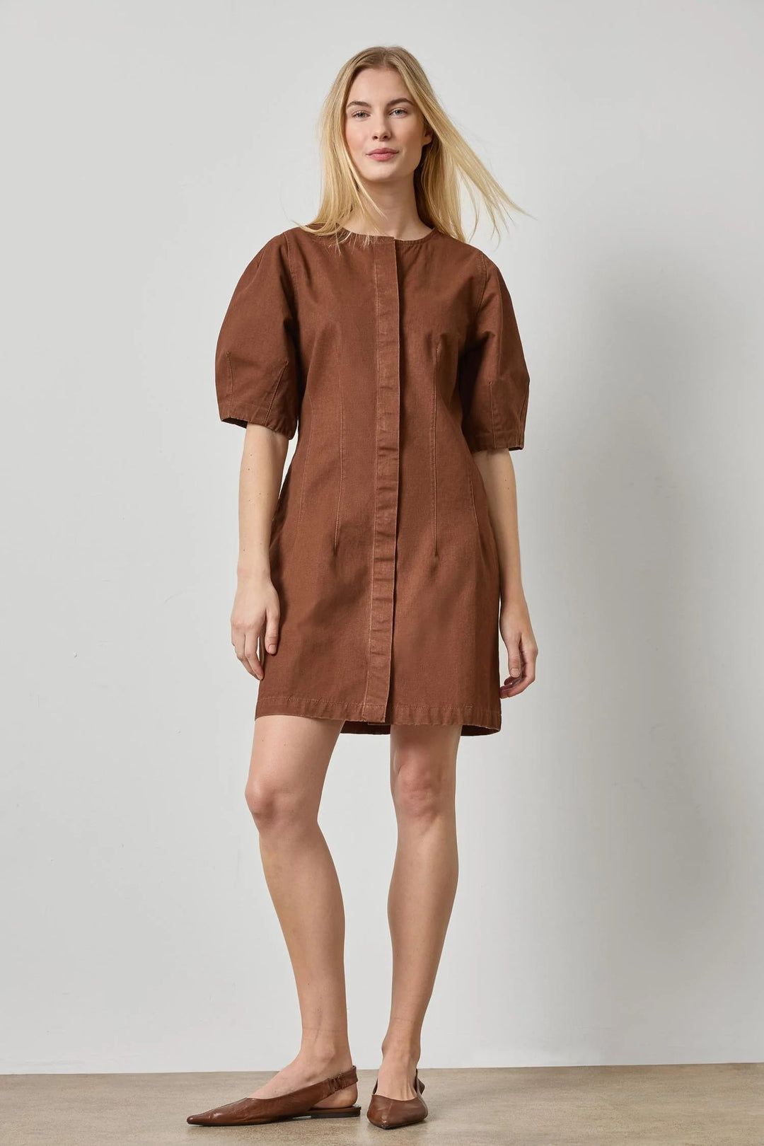 Washed Twill Full Sleeve Shirt Dress