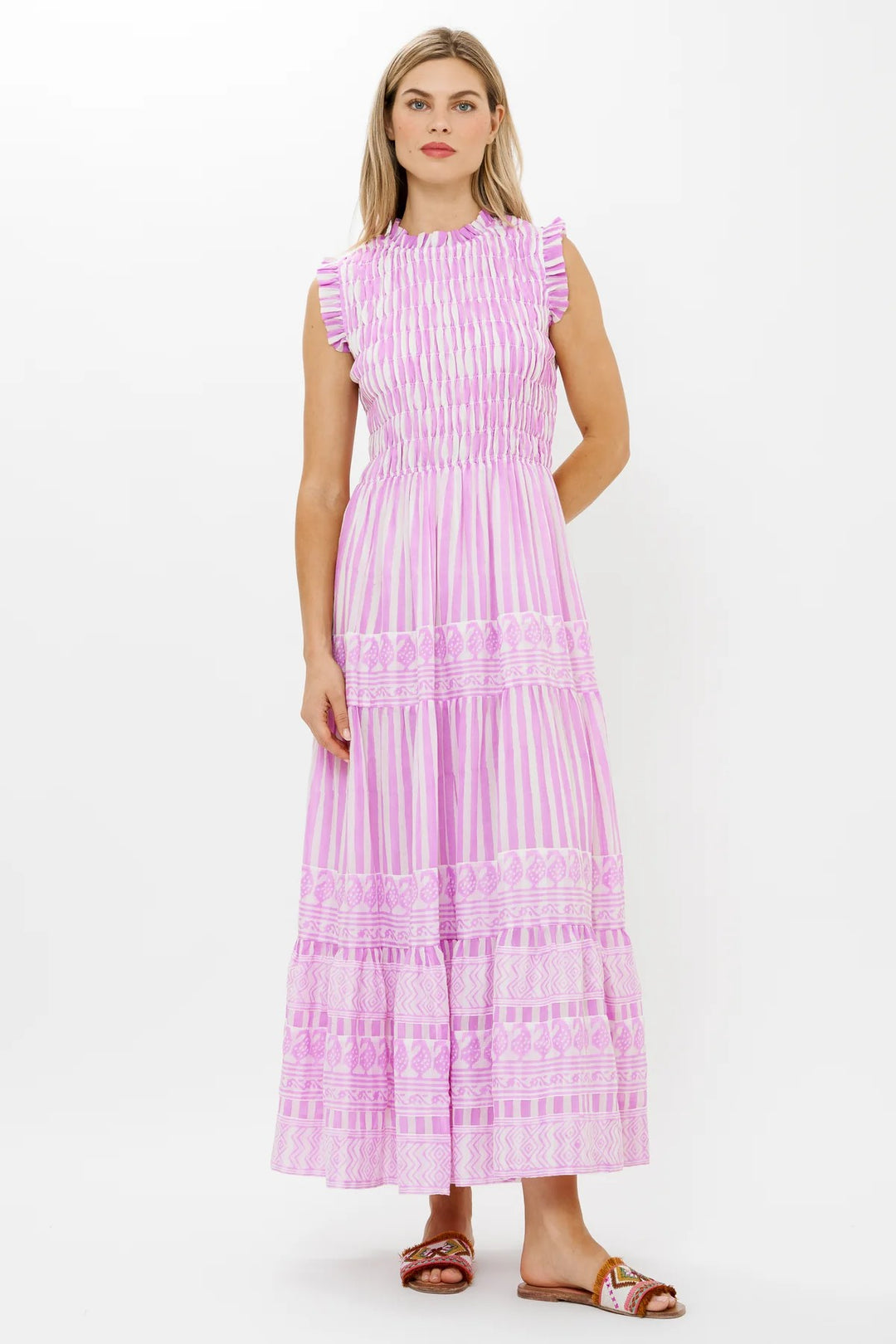 Sleeveless Smocked Maxi in Santorini Lilac