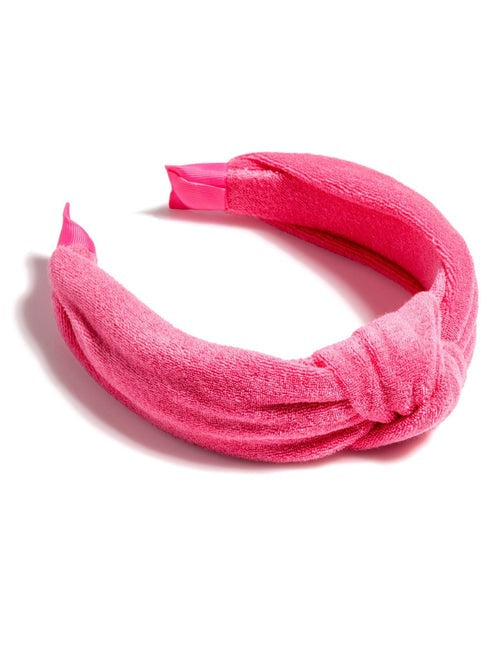 Terry Knotted Headband in Pink