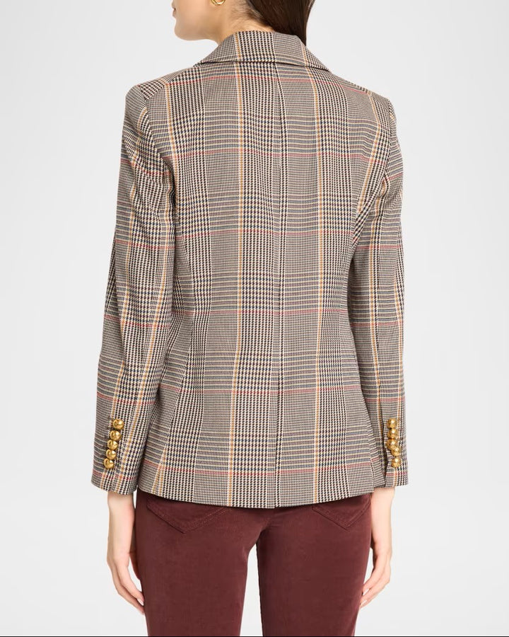 Healy Houndstooth Dickey Jacket in Burgandy Multi