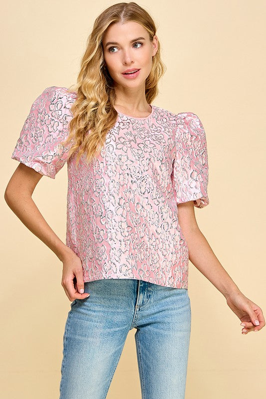 Jacquard Top in Pink