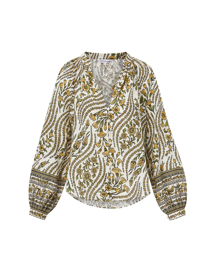 Ailani Top in Yellow Floral