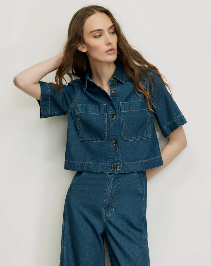 Spruce Button-Down Shirt in Denim