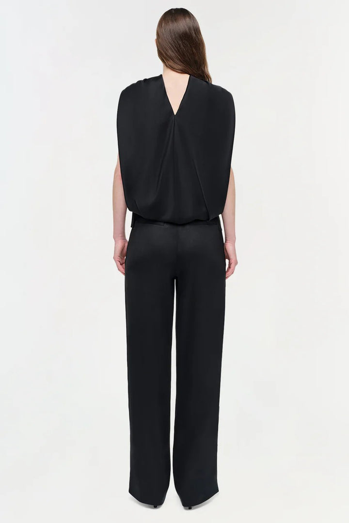 Scarlett Satin Cape Top in Black